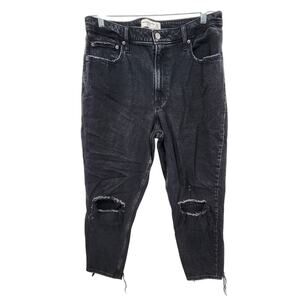 Abercrombie & Fitch Curve Love The Mom Hight‎ Rise Black Size 32 14 R